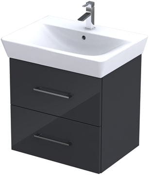 CONCEPT 100 skříňka pod umyvadlo 57,4x43,3x55,8 cm, 2 zásuvky, antracit