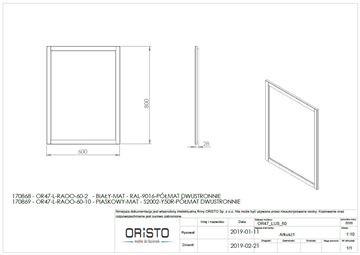 CONCEPT RETRO zrcadlo 60x80 cm OR47-L-RAOO-60-2 Technický nákres