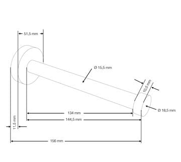 CONCEPT 100 držák toaletního papíru, nástěnný, chrom 400931 Technický nákres