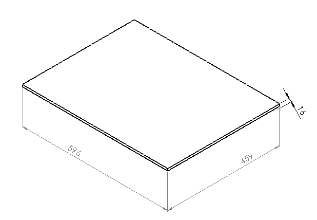 CONCEPT RETRO deska pod umyvadlo 59,6x45,9x1,6 cm, matná béžová OR00-BU-60-10 Technický nákres