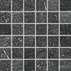 RAKO QUARZIT mozaika 30x30(5x5) cm, lepená na síti, mat reliéf, černá