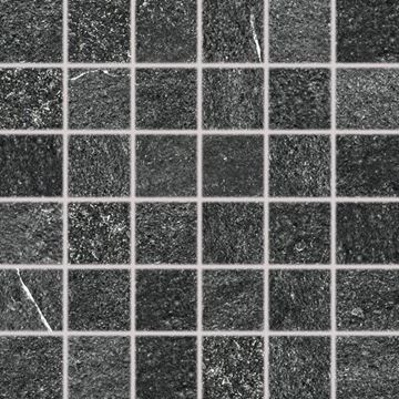 RAKO QUARZIT mozaika 30x30(5x5) cm, lepená na síti, mat reliéf, černá