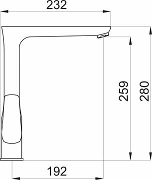 NOVASERVIS METALIA 58 dřezová baterie, chrom 58714,0 Technický nákres