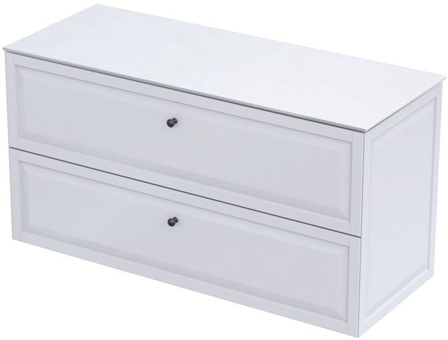 CONCEPT RETRO skříňka pod umyvadlo 119,6x45,9x60,3 cm, 2 zásuvky, matná bílá OR47-SD2S-120-2 Obrázek - fotka