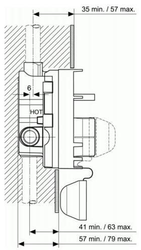CONCEPT podomítkové těleso DN15 A 2650 NU Technický nákres