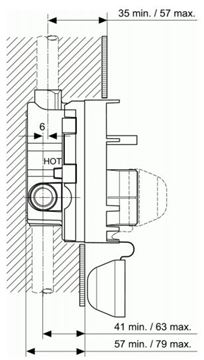 CONCEPT podomítkové těleso DN15 A 2650 NU Technický nákres