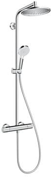 HANSGROHE CROMETTA S SHOWERPIPE 240 sprchový set s termostatickou baterií, horní sprcha, ruční sprcha se 2 proudy, tyč, hadice, EcoSmart, chrom