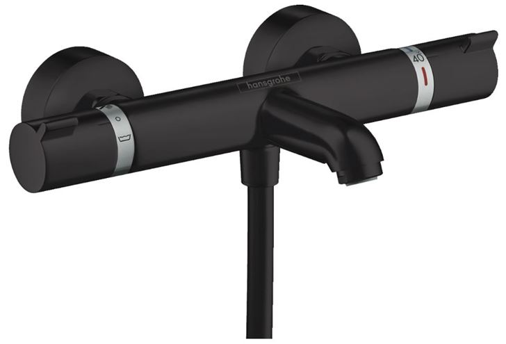 HANSGROHE ECOSTAT vanová nástěnná termostatická baterie, s přepínačem, matná černá 13114670 Obrázek - Hlavní obrázek