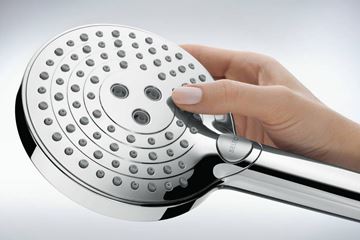 HANSGROHE RAINDANCE S SHOWEPIPE 240 sprchový set s termostatickou baterií, horní sprcha, ruční sprcha se 3 proudy, tyč, hadice, matná černá 27633670 Obrázek - fotka