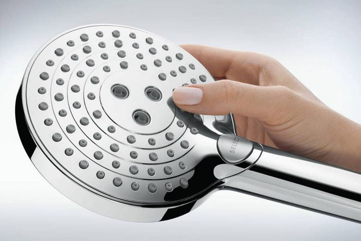 HANSGROHE RAINDANCE S SHOWEPIPE 240 sprchový set s termostatickou baterií, horní sprcha, ruční sprcha se 3 proudy, tyč, hadice, matná černá 27633670 Obrázek - fotka