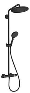 HANSGROHE CROMA SELECT S SHOWERPIPE 280 sprchový set s termostatickou baterií, horní sprcha, ruční sprcha se 3 proudy, tyč, hadice, matná černá
