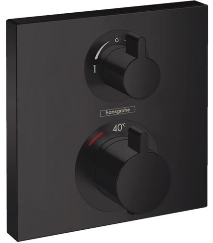 HANSGROHE ECOSTAT SQUARE podomítková termostatická baterie, pro 2 spotřebiče, matná černá 15714670 Obrázek - Hlavní obrázek