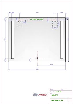 AMIRRO LUMINA SENZOR LED zrcadlo 90x70 cm, s osvětlením, se senzorem 900-957 Technický nákres
