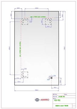 AMIRRO AMBIENTE SENZOR zrcadlo 50x70 cm, reverzibilní, s osvětlením, se sensorem 410-951 Technický nákres