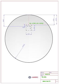 AMIRRO AMBIENTE zrcadlo 70 cm, s osvětlením 411-026 Technický nákres