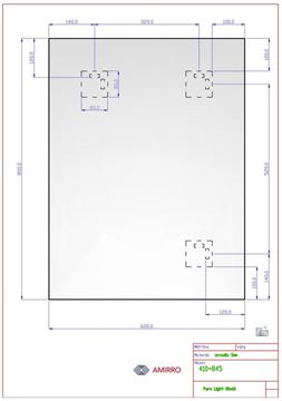 AMIRRO PURE LIGHT zrcadlo 60x80 cm, reverzibilní, s osvětlením 410-845 Technický nákres