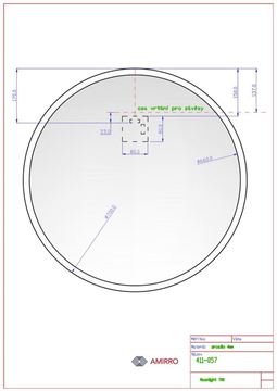 AMIRRO MOONLIGHT zrcadlo 70 cm, s osvětlěním 411-057 Technický nákres