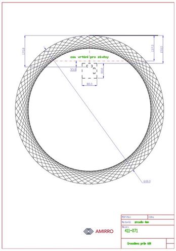 AMIRRO CROSSLINES zrcadlo 60 cm, s osvětlením 411-071 Technický nákres