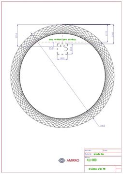 AMIRRO CROSSLINES zrcadlo 70 cm, s osvětlením 411-088 Technický nákres