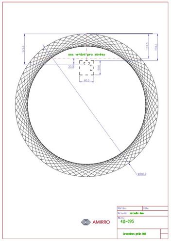 AMIRRO CROSSLINES zrcadlo 80 cm, s osvětlením 411-095 Technický nákres