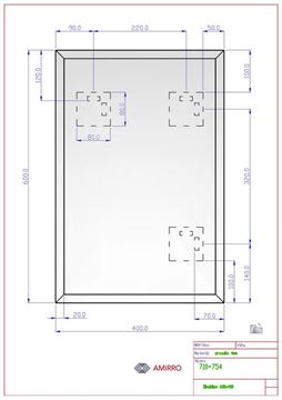 AMIRRO OBSIDIAN zrcadlo 40x60 cm, reverzibilní 710-754 Technický nákres