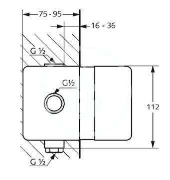 KLUDI PURE&EASY podomítkové těleso DN15 38636 Technický nákres