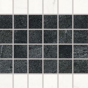 RAKO VEIN mozaika 30x30(5x5) cm, lepená na síti, mat, bíločerná