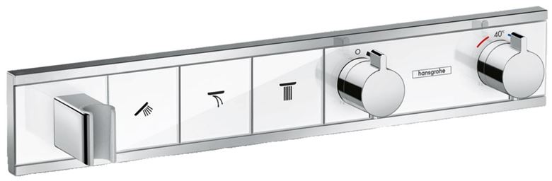 HANSGROHE RAINSELECT podomítková termostatická baterie, pro 3 spotřebiče, s držákem sprchy, bílá/chrom 15356400 Obrázek - Hlavní obrázek