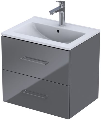 CONCEPT 250 skříňka pod umyvadlo 60x45,7x55 cm, 2 zásuvky, antracit lesk PTA-002 Obrázek - Hlavní obrázek