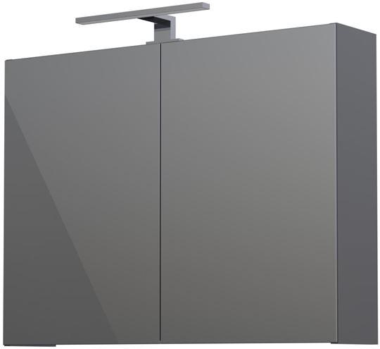 CONCEPT 250 zrcadlová skříňka 80x60x16 cm, osvětlení, s vypínačem a el. zásuvkou, antracit lesk PTA-017 Obrázek - Hlavní obrázek