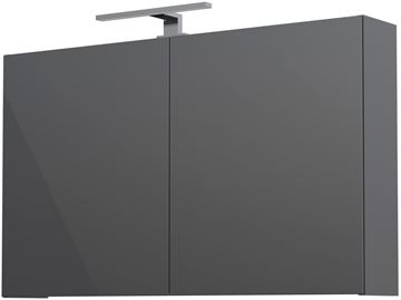 CONCEPT 250 zrcadlová skříňka 100x60x16 cm, osvětlení, s vypínačem a el. zásuvkou, antracit lesk