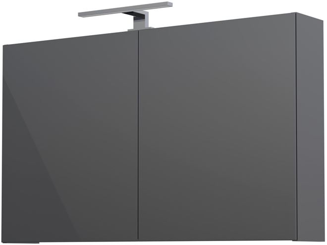 CONCEPT 250 zrcadlová skříňka 100x60x16 cm, osvětlení, s vypínačem a el. zásuvkou, antracit lesk PTA-019 Obrázek - Hlavní obrázek
