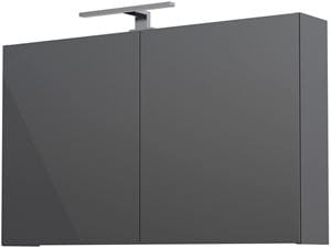 CONCEPT 250 zrcadlová skříňka 100x60x16 cm, osvětlení, s vypínačem a el. zásuvkou, antracit lesk