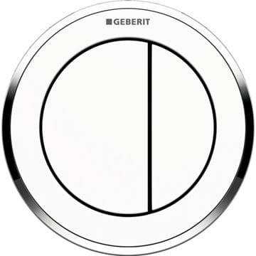 GEBERIT 10 ovládací tlačítko pro dvě splachování, plast, bílá/lesklý chrom