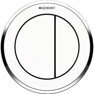 GEBERIT 10 ovládací tlačítko pro dvě splachování, plast, bílá/lesklý chrom