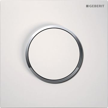 GEBERIT 10 ROUND ovládací tlačítko splachování pro pisoár, plast, bílá/lesklý chrom