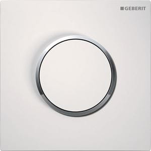 GEBERIT 10 ROUND ovládací tlačítko splachování pro pisoár, plast, bílá/lesklý chrom
