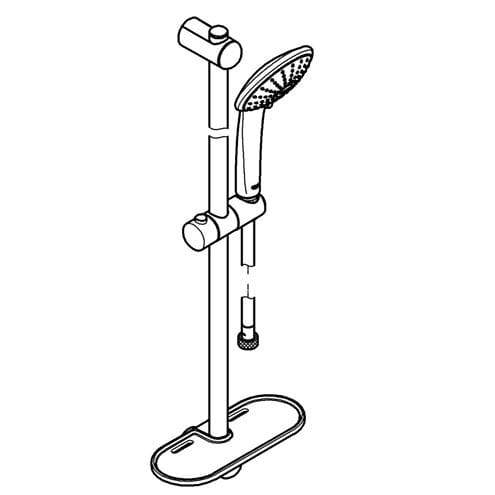 GROHE EUPHORIA 110 MASSAGE sprchová souprava 4-dílná, ruční sprcha pr. 110 mm, 3 proudy, tyč, hadice, polička, kartáčovaný hard graphite 27226AL1 Obrázek - fotka