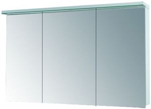 DŘEVOJAS ASTON GA3OE 120 zrcadlová skříňka 120x76,5x21 cm, osvětlení, s vypínačem a el. zásuvkou, lamino, lesklá bílá