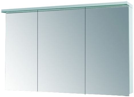 DŘEVOJAS ASTON GA3OE 120 zrcadlová skříňka 120x76,5x21 cm, osvětlení, s vypínačem a el. zásuvkou, lamino, lesklá bílá 79362 Obrázek - Hlavní obrázek