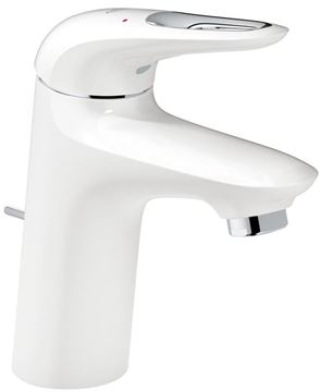 GROHE EUROSTYLE umyvadlová stojánková baterie, s odtokovou soupravou, SilkMove  ES, měsíční bílá/chrom