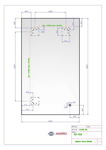 AMIRRO AMBIENTE SENZOR zrcadlo 60x80 cm, reverzibilní, s osvětlením, se senzorem 410-968 Technický nákres