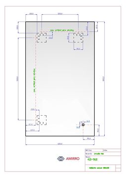 AMIRRO AMBIENTE SENZOR zrcadlo 60x80 cm, reverzibilní, s osvětlením, se senzorem 410-968 Technický nákres