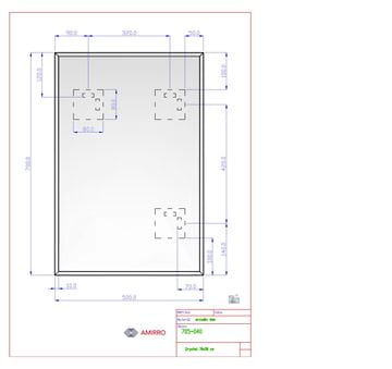 AMIRRO CRYSTAL zrcadlo 50x70 cm, reverzibilní 705-040 Technický nákres