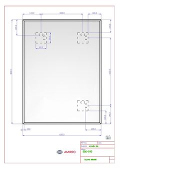 AMIRRO CRYSTAL zrcadlo 60x80 cm, reverzibilní 806-040 Technický nákres