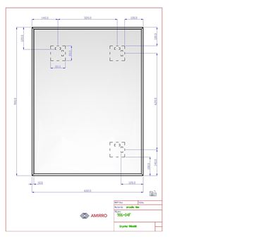 AMIRRO CRYSTAL zrcadlo 60x90 cm, reverzibilní 906-04F Technický nákres