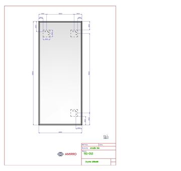 AMIRRO CRYSTAL zrcadlo 60x120 cm, reverzibilní 901-260 Technický nákres