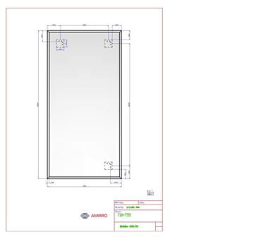 AMIRRO OBSIDIAN zrcadlo 70x150 cm, reverzibilní 710-755 Technický nákres