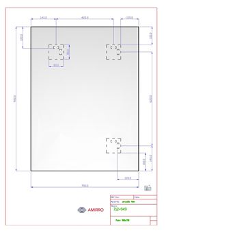 AMIRRO PURE zrcadlo 70x90 cm, reverzibilní 712-949 Technický nákres