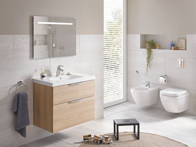 GROHE EUROSMART umyvadlová stojánková baterie, s odtokovou soupravou, chrom 23322001 Obrázek - fotka